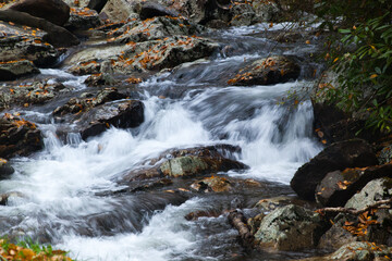 Fototapeta na wymiar Refreshing mountain cascades