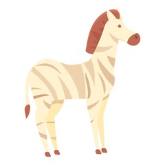 Safari zebra icon. Cartoon of Safari zebra vector icon for web design isolated on white background