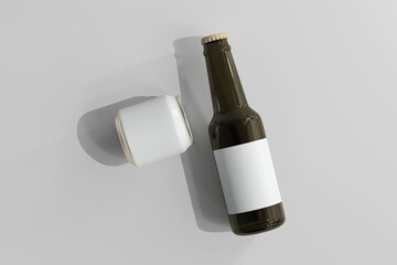 250ml Stubby Soda or Beer Can and Bottle 3D Rendering