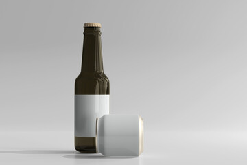 250ml Stubby Soda or Beer Can and Bottle 3D Rendering