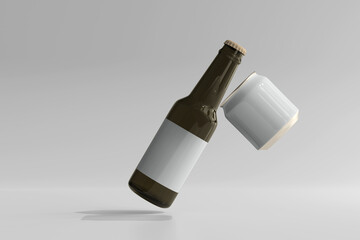 250ml Stubby Soda or Beer Can and Bottle 3D Rendering