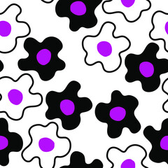 Floral vector seamless simple pattern