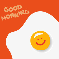 Fried Egg vector illustration. good morning concept. breakfast
