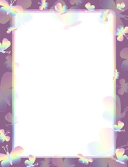 Not Lined Letterhead border. Pastel colors butterfly frame. Digital JW Letter Writing