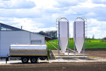 a fragment of a new modern dairy farm and equipment © Zigmunds