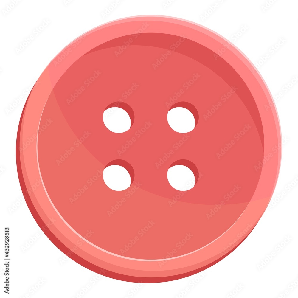 Poster red clothes button icon. cartoon of red clothes button vector icon for web design isolated on white 