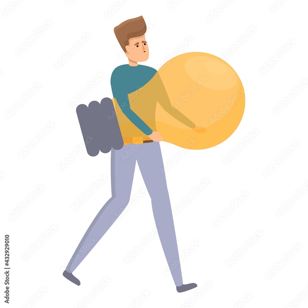 Poster big idea brainstorming icon. cartoon of big idea brainstorming vector icon for web design isolated o