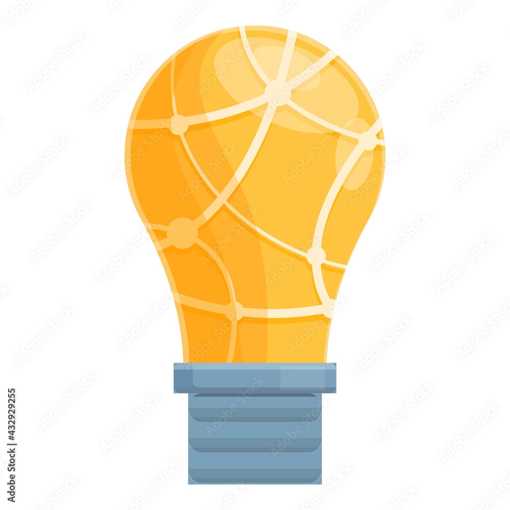 Poster smart lightbulb think icon. cartoon of smart lightbulb think vector icon for web design isolated on 