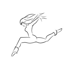 Dancer jumping flight