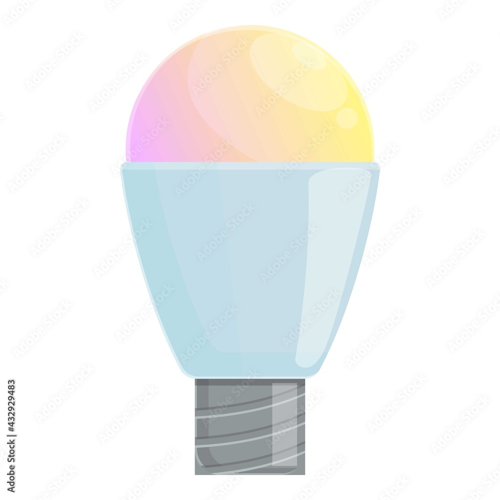 Poster smart lightbulb colorful icon. cartoon of smart lightbulb colorful vector icon for web design isolat