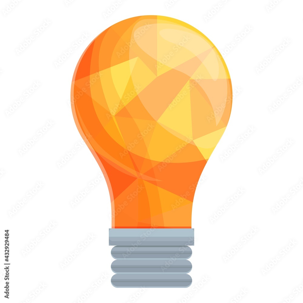 Poster smart lightbulb poly icon. cartoon of smart lightbulb poly vector icon for web design isolated on wh