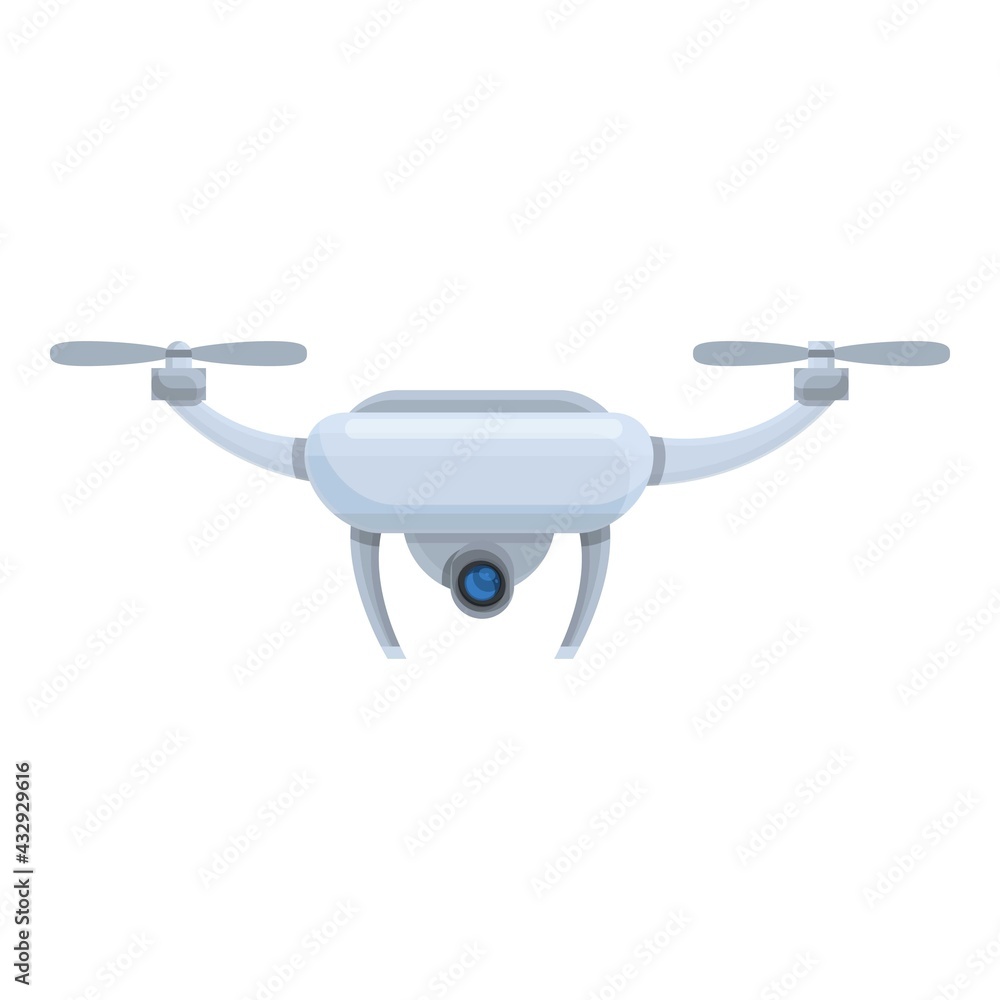 Poster drone technology icon. cartoon of drone technology vector icon for web design isolated on white back