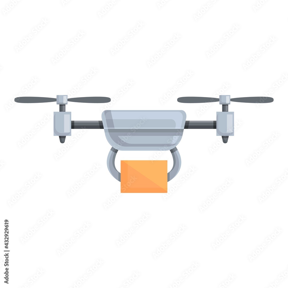Poster drone delivery icon. cartoon of drone delivery vector icon for web design isolated on white backgrou