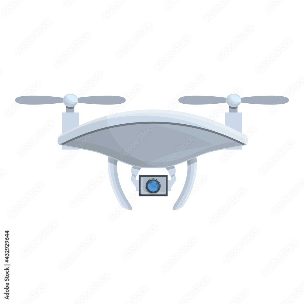 Poster drone video icon. cartoon of drone video vector icon for web design isolated on white background