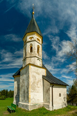 Fototapeta na wymiar St Michael Kapelle, Peissenberg, Oberbayern, Bayern Deutschland