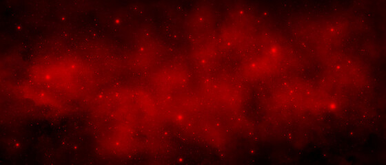 Abstract red starry universe 3d illustartion