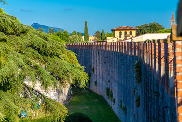 City wall of Pisa from outside