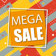 mega sale coupon on yellow background