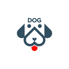 dog logo design with geometry