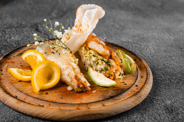 Egg spring roll chinese traditional healthy fast food