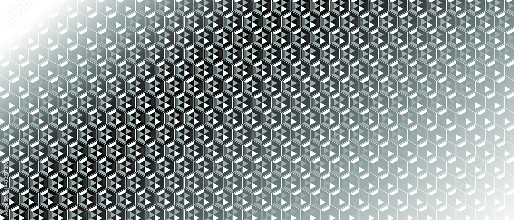 Aufkleber abstract hexagon background with light and shadow. modern vector illustration