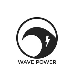 wave power logo icon. eco, alternative, sustainable and renewable energy symbol