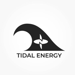 tidal energy icon. eco friendly, alternative, sustainable and renewable energy symbol. isolated vector image