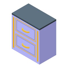 Drawer kitchen furniture icon. Isometric of Drawer kitchen furniture vector icon for web design isolated on white background