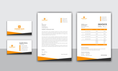 Corporate company modern identity stationery set design