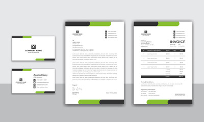 Corporate company modern identity stationery set design