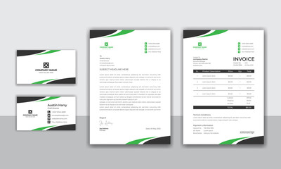 Corporate company modern identity stationery set design
