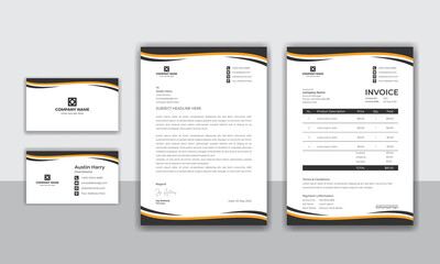 Corporate company modern identity stationery set design