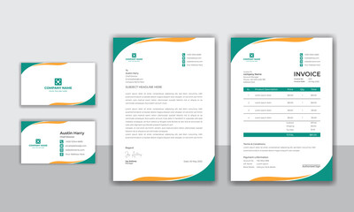 Obraz premium Corporate company modern identity stationery set design