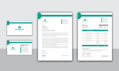 Corporate company modern identity stationery set design