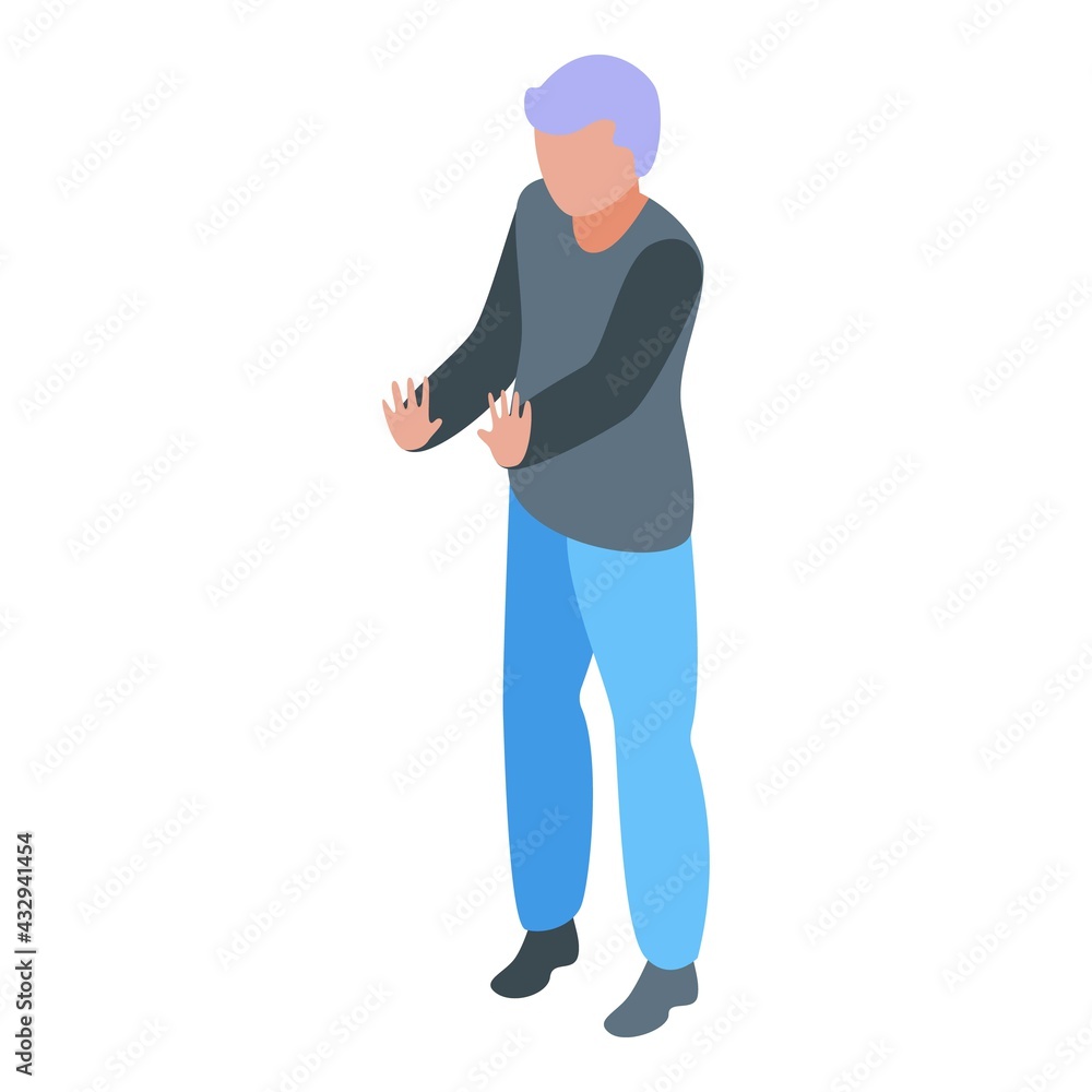 Poster stop keep distance icon. isometric of stop keep distance vector icon for web design isolated on whit