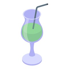 Cocktail glass icon. Isometric of Cocktail glass vector icon for web design isolated on white background