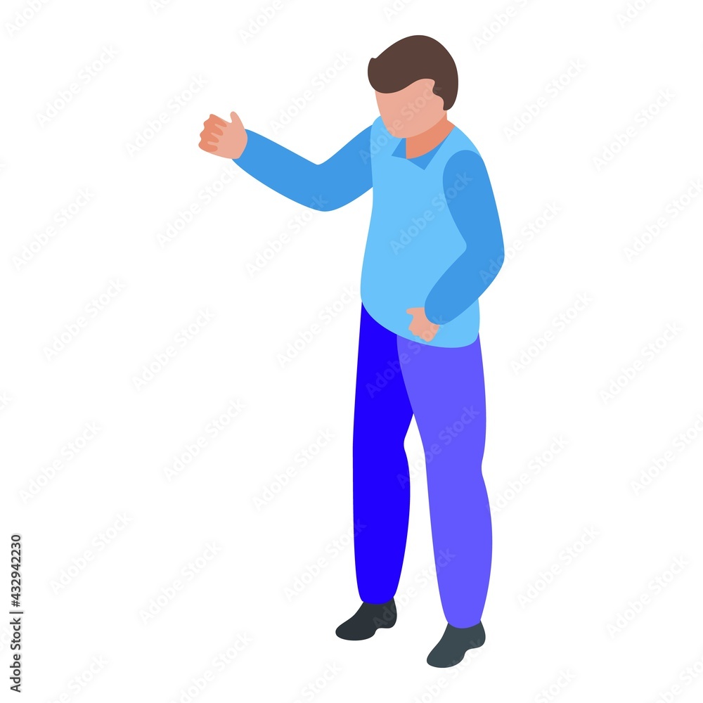 Poster internet online party icon. isometric of internet online party vector icon for web design isolated o