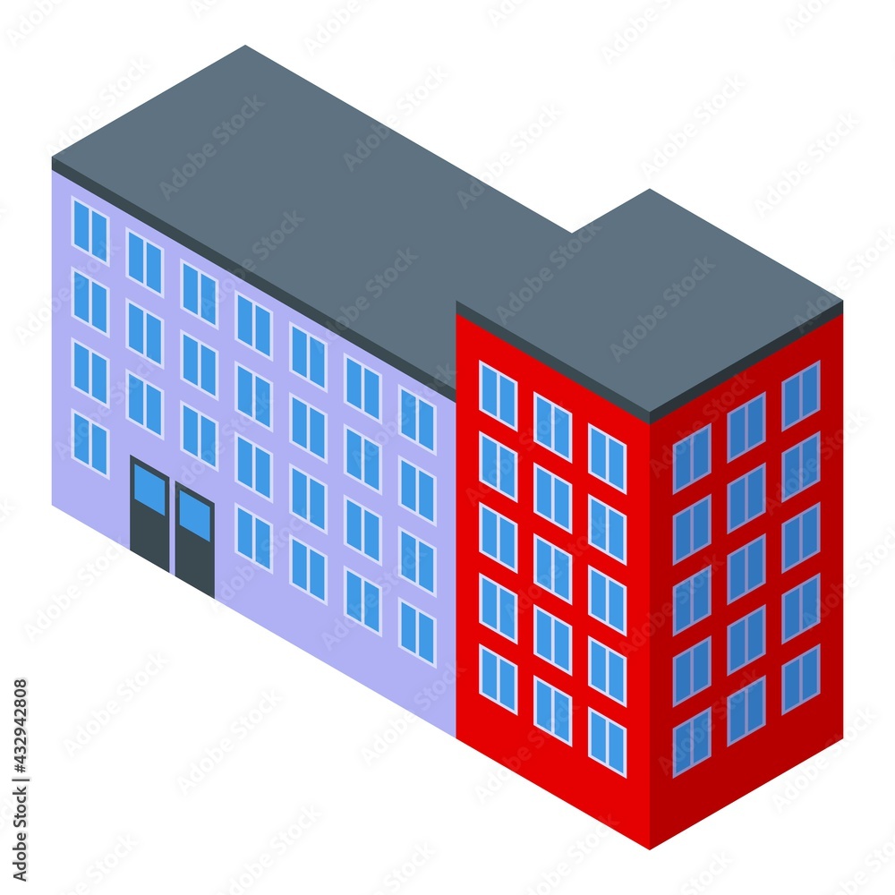 Poster campus building icon. isometric of campus building vector icon for web design isolated on white back