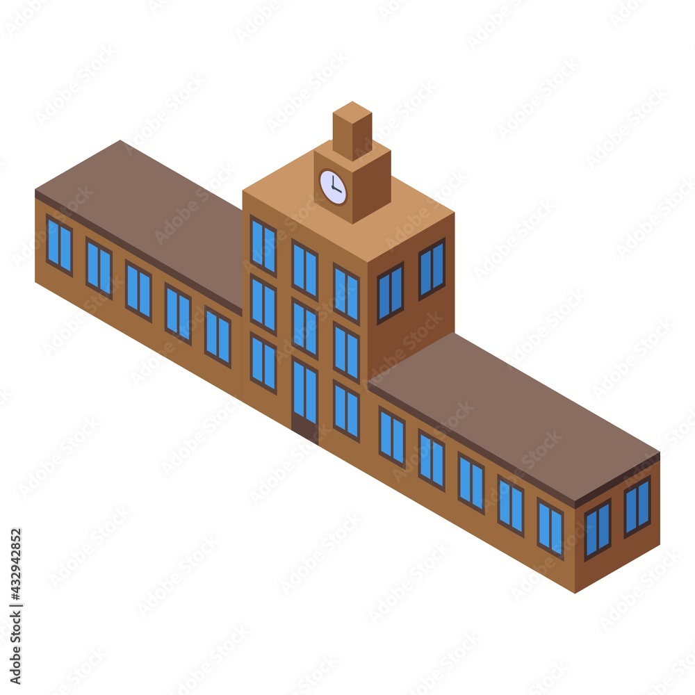 Poster campus university icon. isometric of campus university vector icon for web design isolated on white 