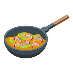 Wok menu chinese icon. Isometric of Wok menu chinese vector icon for web design isolated on white background