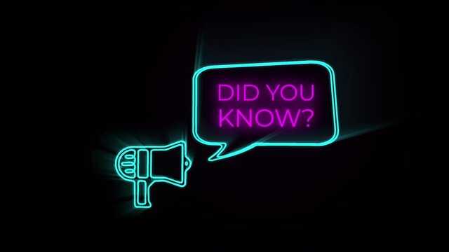 Did You Know Question News Information Trivia megaphone with speech bubble Animation