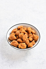 Crispy fried breaded chicken bites