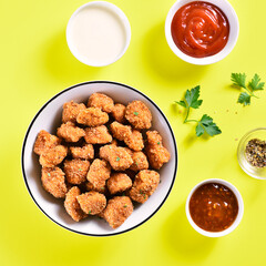 Crispy fried breaded chicken bites