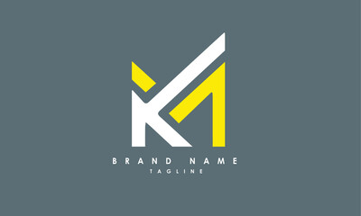 Alphabet letters Initials Monogram logo KM, MK, K and M