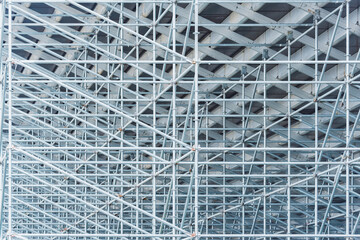 Metal tubes construction under the tribune.