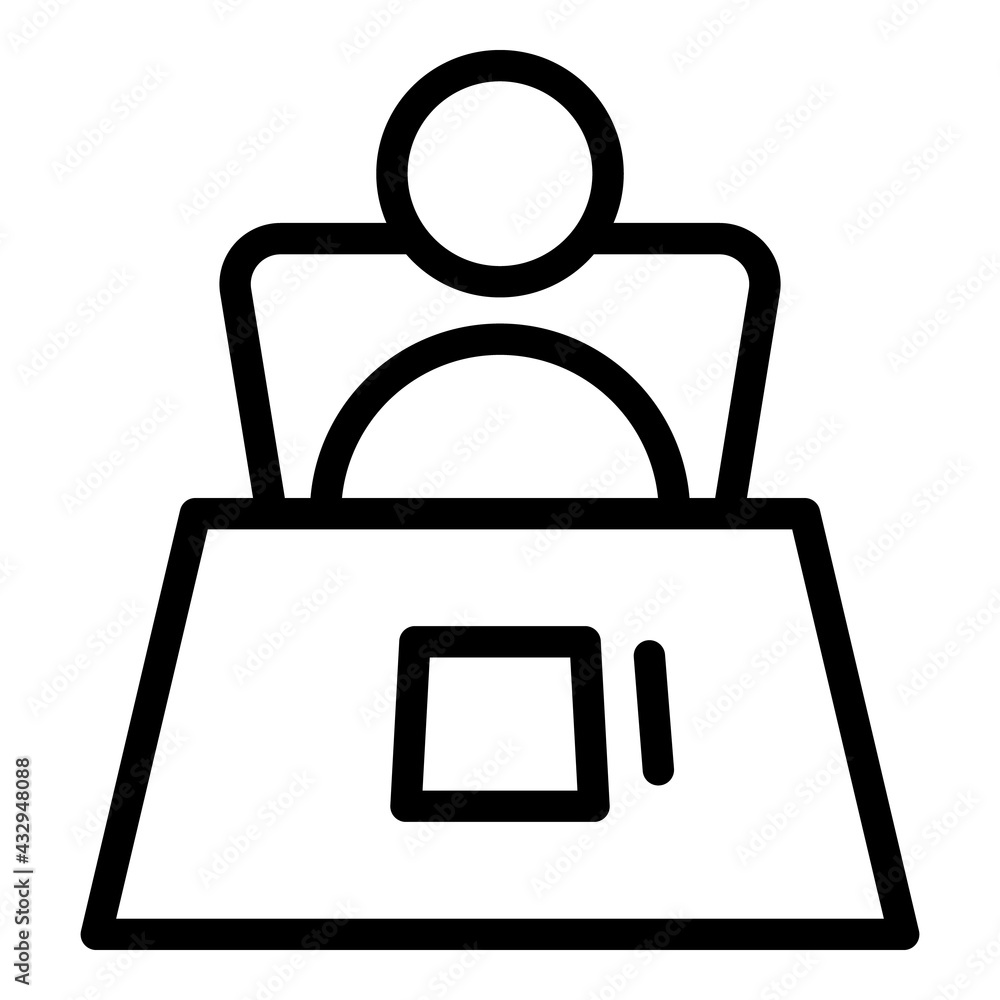 Poster human resources interview icon. outline human resources interview vector icon for web design isolate