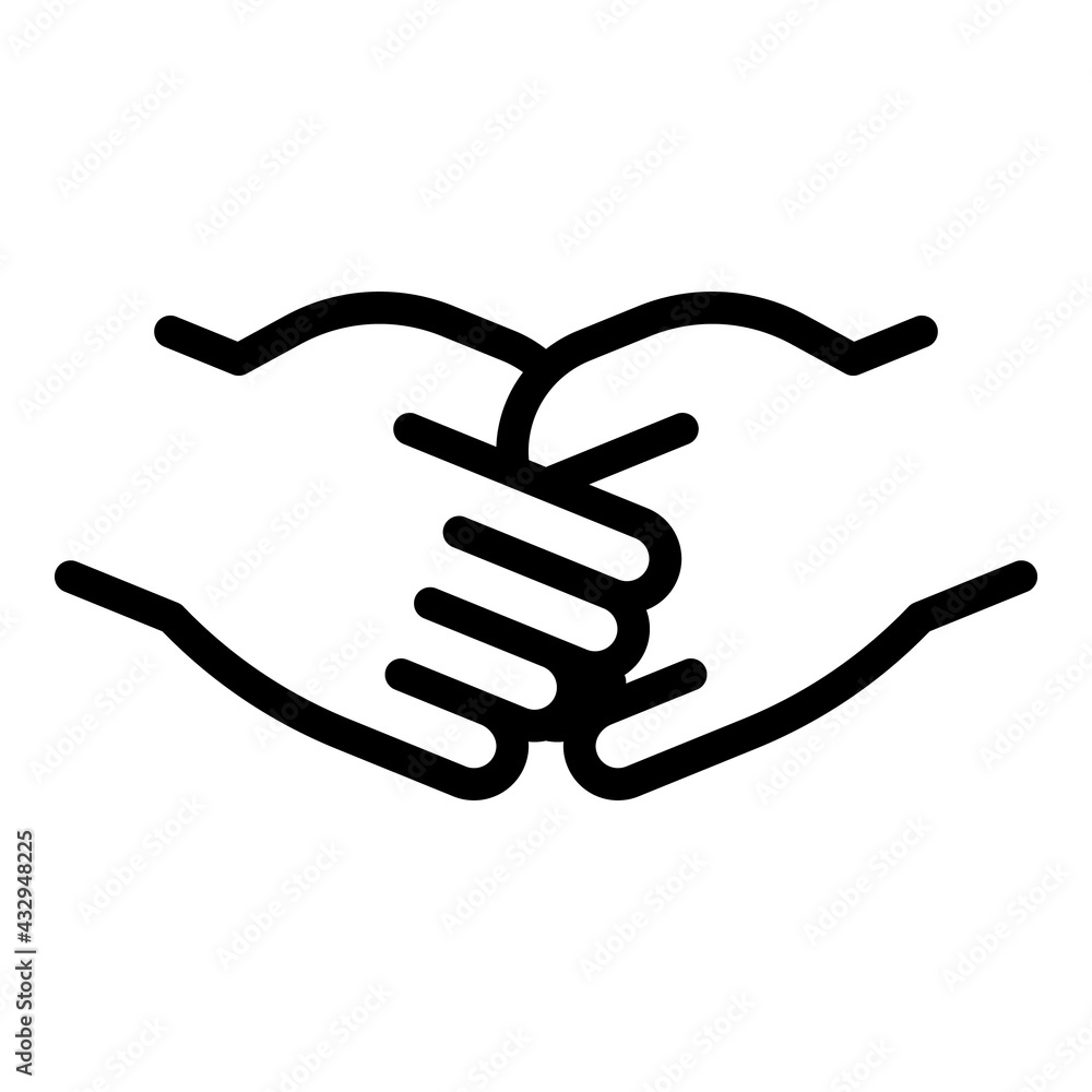 Aufkleber human resources handshake icon. outline human resources handshake vector icon for web design isolate