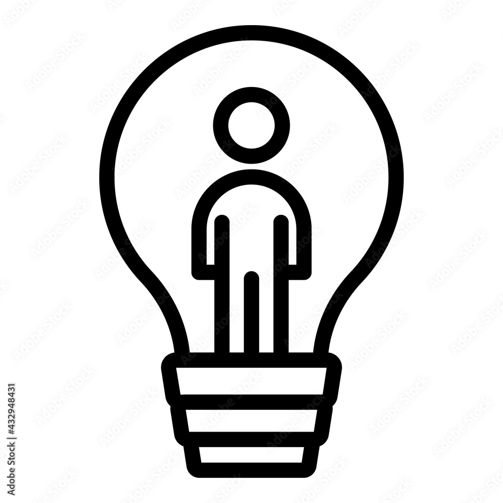 Poster human resources bulb icon. outline human resources bulb vector icon for web design isolated on white