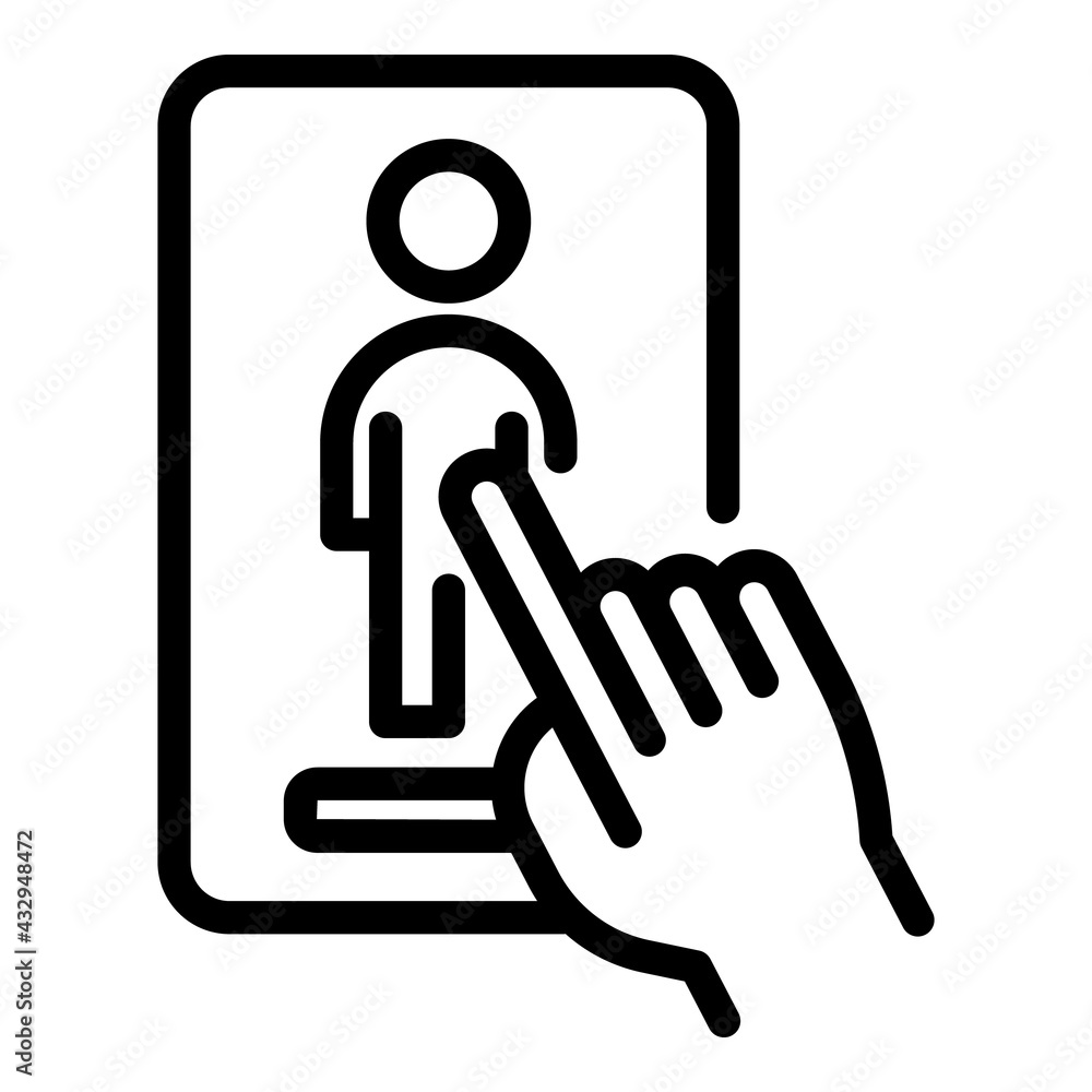Poster human resources tablet icon. outline human resources tablet vector icon for web design isolated on w