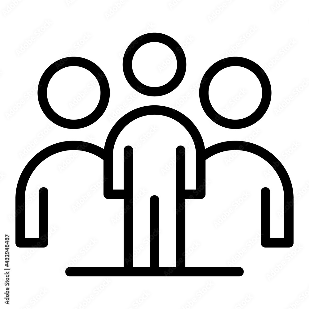 Poster human resources work group icon. outline human resources work group vector icon for web design isola